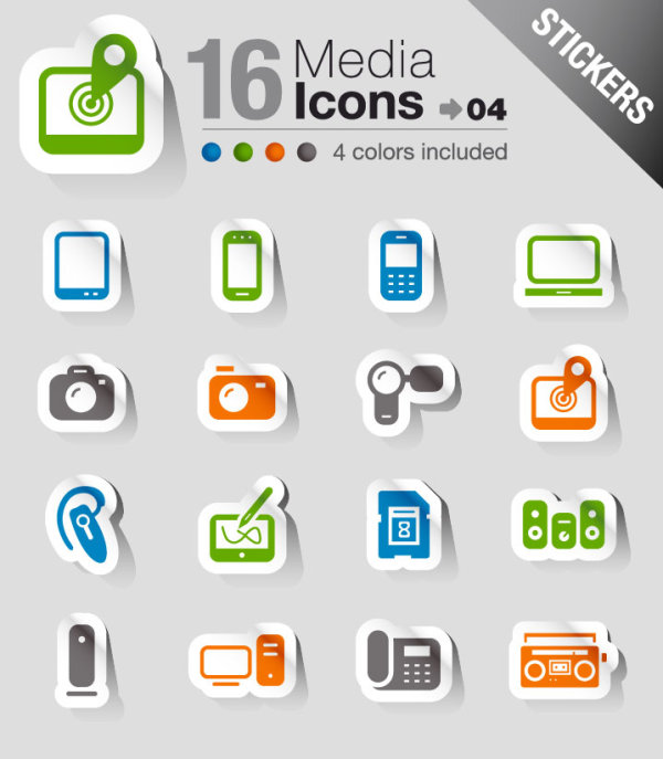 Set of eps Icon stickers elements 02 stickers sticker icon eps elements element   