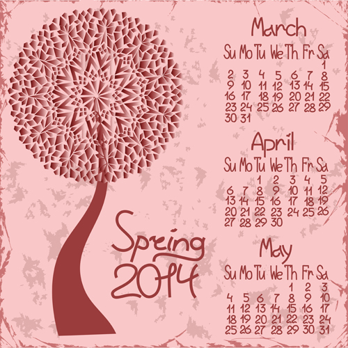 2014 year calendar vector set 04 year set calendar 2014   