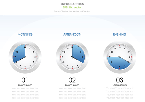 World time infographics vector world time infographics   