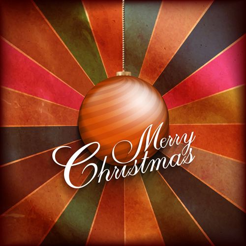 Christmas ball with grunge background vector   