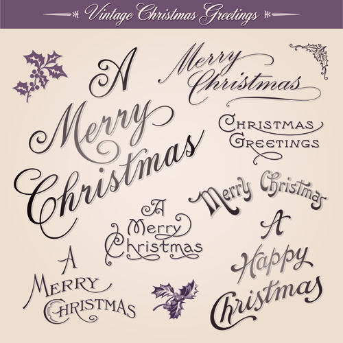 Vintage Christmas Greetings design elements vector vintage greeting element design elements christmas   