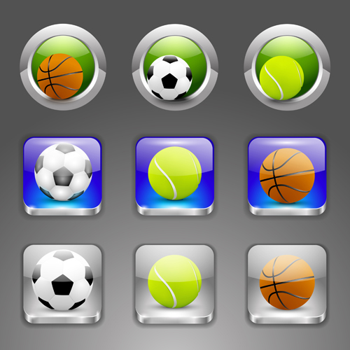 Shiny ball icons set vector 01 Shiny Ball shiny icons ball   