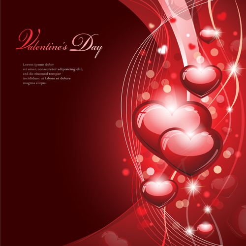 Valentines with Romantic backgrounds vector 01 Valentine romantic   