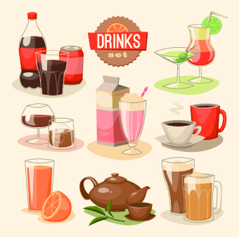 Various Food elements vector set 05 Various food elements element   