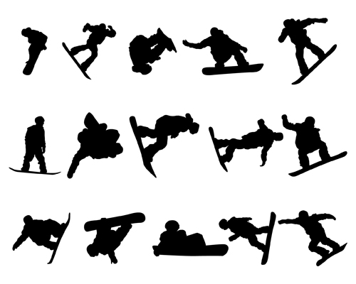 Different of Sport silhouette vector graphic set 04 Sport silhouette different   