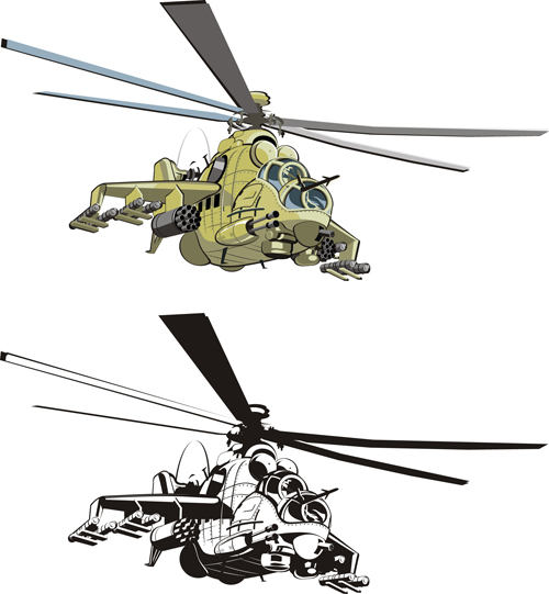 Various Military equipment design elements vector set 01 Various military equipment elements element   