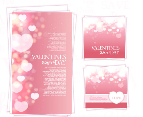 Pink valentines day card kit vector 02 valentines pink kit card   