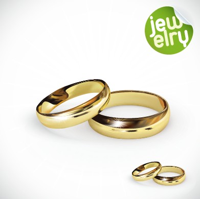 Golden glow wedding rings elements vector 02 wedding ring wedding golden glow elements element   