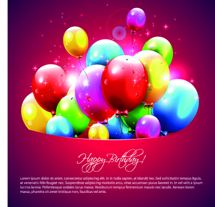 Happy birthday balloons of greeting card vector 08 happy birthday happy greeting birthday balloon   