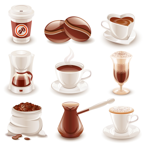 Various coffee drinks vector design Various drinks design coffee   