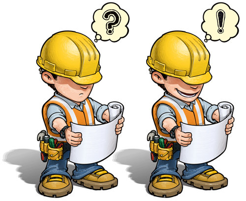 Funny cartoon builders vector illustration 13 funny cartoon Builders   