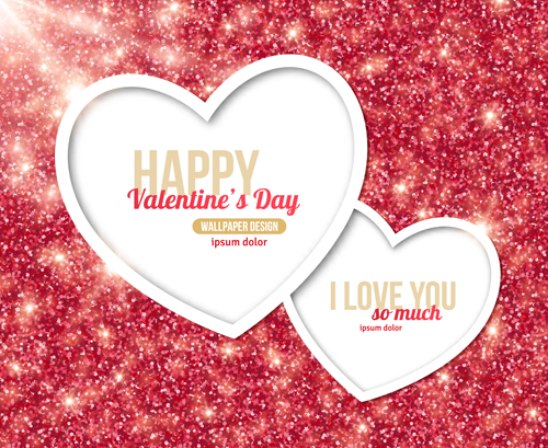 Red valentines day background with heart vector valentines red heart background   