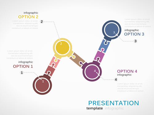 Puzzle infographics template vector 10 template puzzle infographics   