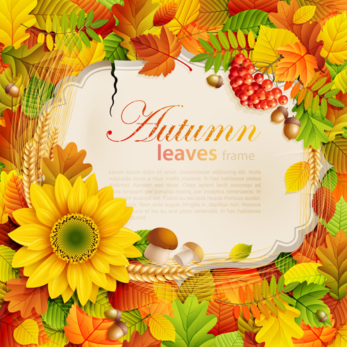 Autumn leaves frame vector set 01 frame autumn   