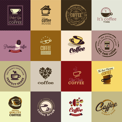 Retro coffee logos creative design vector Retro font logos logo creative coffee   