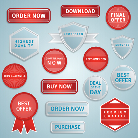 Red and gray sale labels and badge vector red labels label gray badge   