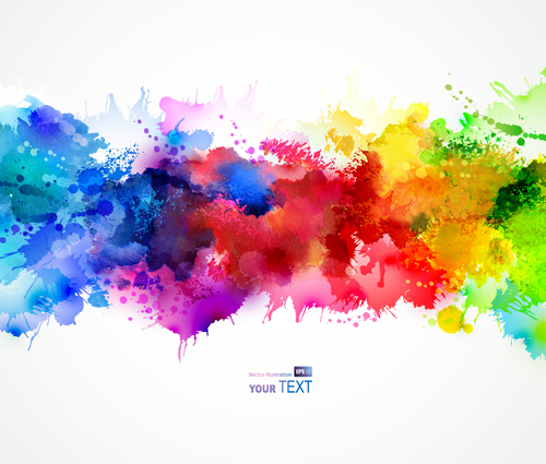 Multicolor watercolor splash background illustration vector 04 watercolor splash multicolor illustration background   