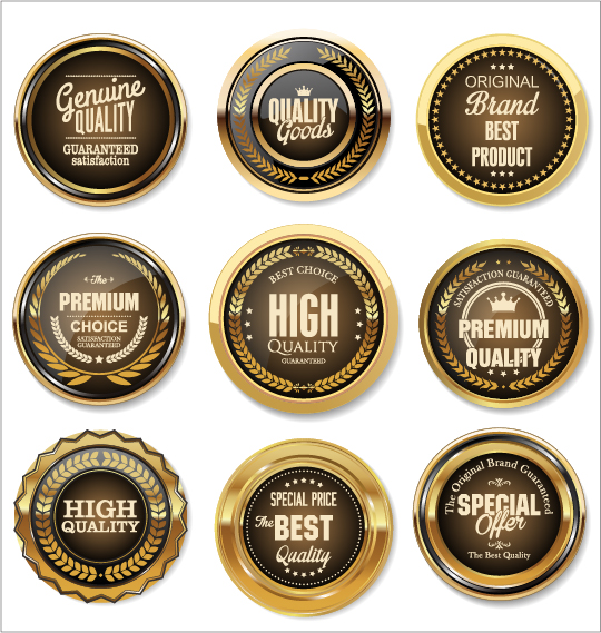 Luxury premium quality golden labels 06 quality premium luxury labels golden   