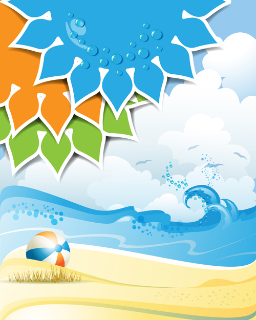 Summer Sunny vector backgrounds 01 Vector Background sunny summer   