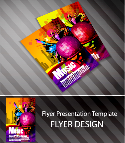 Set of Flyer presentation template design vector 01 template presentation flyer   