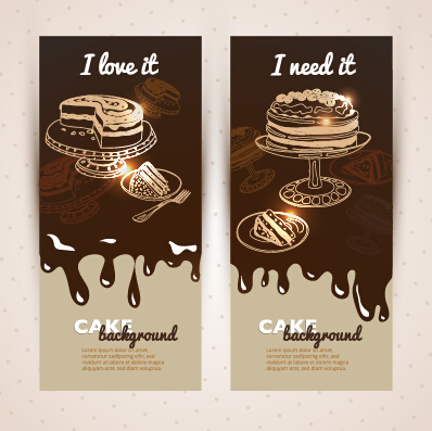 Chocolate with cupcake banners background vector 04 cupcake chocolate banners banner background vector background   