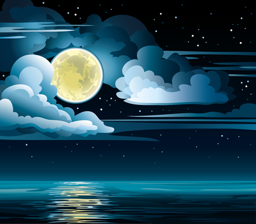 Charming night vector background 02 Vector Background night Charming background   