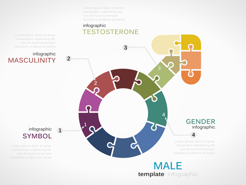 Puzzle infographics template vector 09 template puzzle infographics   