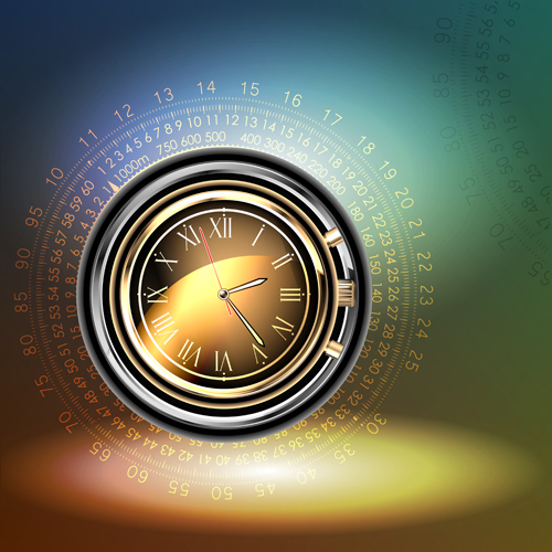 Shiny Clock vector backgrounds 02 Vector Background shiny clock backgrounds background   