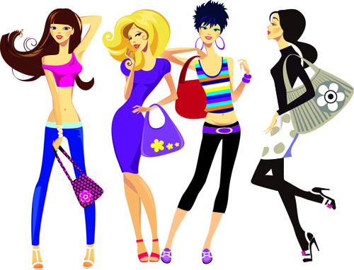 Beautiful of Fashion Girls vector graphic 03 girls girl fashion beautiful   