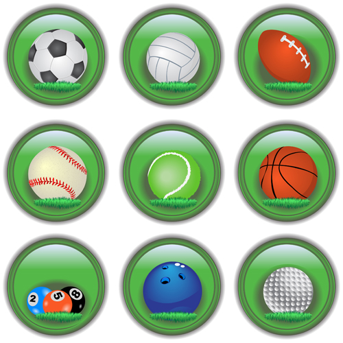 Shiny ball icons set vector 02 Shiny Ball shiny icons   