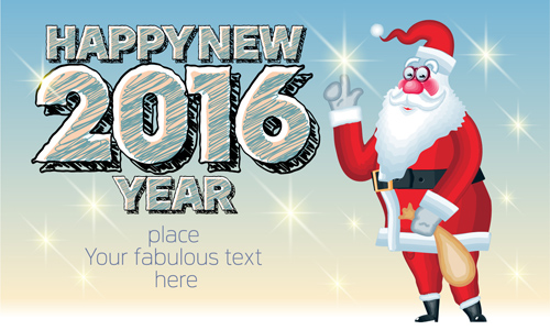 Happy new year 2016 and santa claus creative design 06 year santa happy Claus 2016   