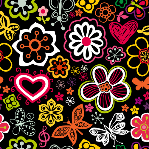 Set of Flower Pattern vector art 02 pattern vector pattern flower   