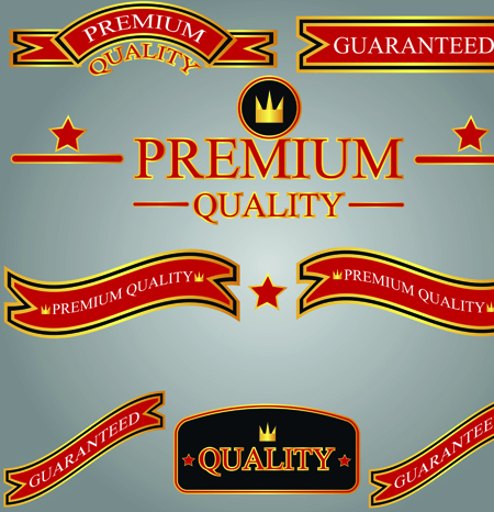 Set of guaranty quality and Premium labels vector 05 quality premium labels label guaranty   