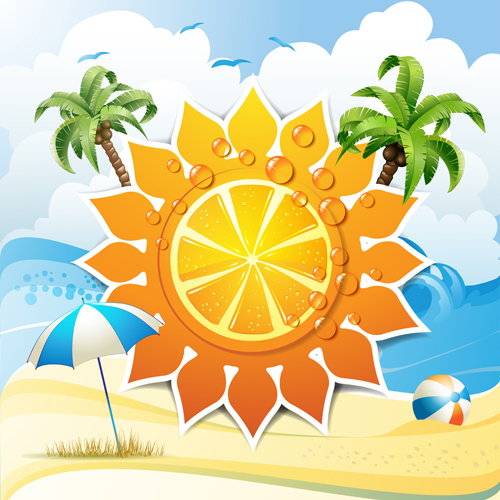 Summer Sunny vector backgrounds 02 Vector Background sunny summer backgrounds background   