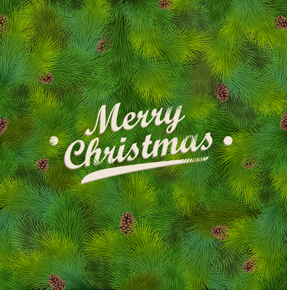 Green Pine needles Christmas cards backgrounds vector 03 Pine needles green christmas cards card   