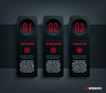 Dark style numbers banners vector 03 numbers number banners banner   