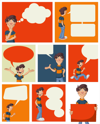 Funny cartoon people and text cloud vector text people funny cloud cartoon   
