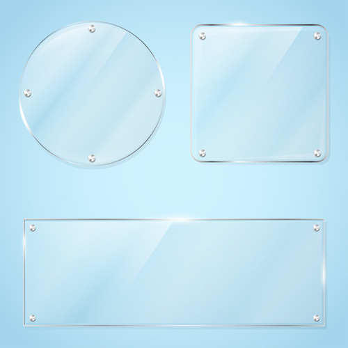 Transparent glass frame design vectors set 06 transparent glass frame design   