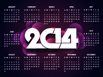 2014 New Year calendar vector set 01 new year new class calendar 2014   