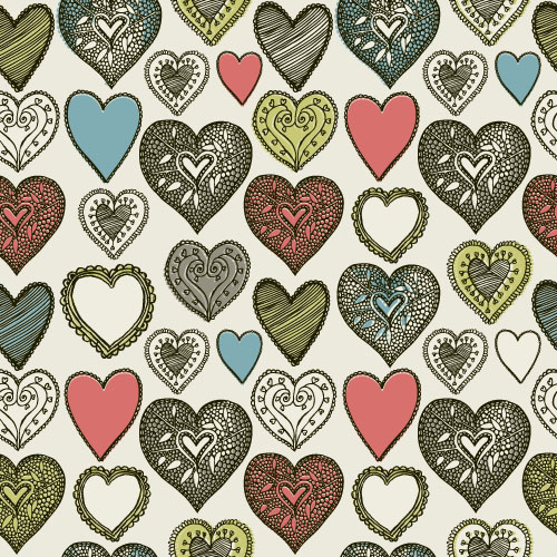 Valentines day heart seamless pattern vectors 01 valentines seamless pattern heart day   