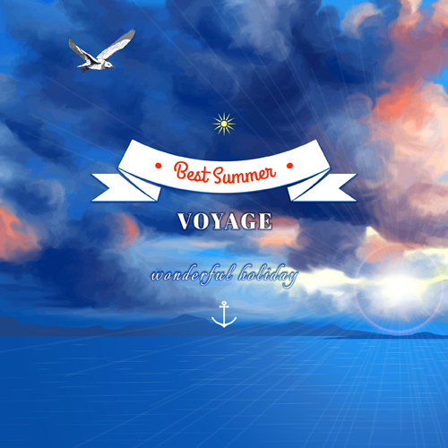 Voyage best summer vector background 03 Vector Background summer best background   