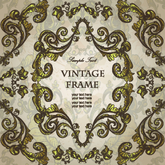Gold floral ornament frame vector 02 vintage ornament frame floral   