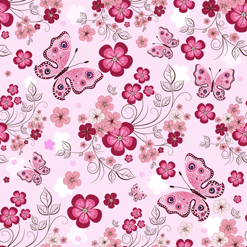 Vivid Flower pattern design vector graphic 01 vivid pattern flower   