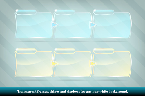 Transparent glass frame design vectors set 07 transparent glass frame design   