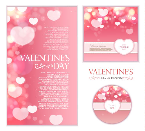 Pink valentines day card kit vector 01 valentines pink kit card   