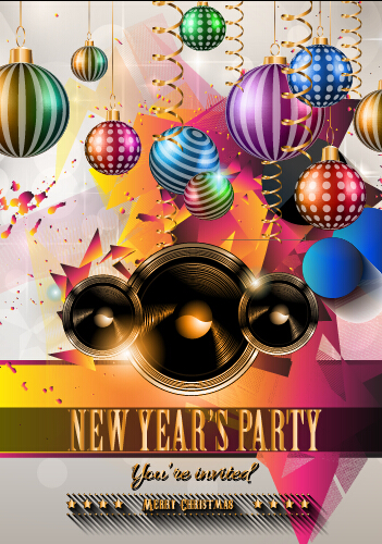 2015 new year party flyer and cover vector 01 party new year cover 2015   