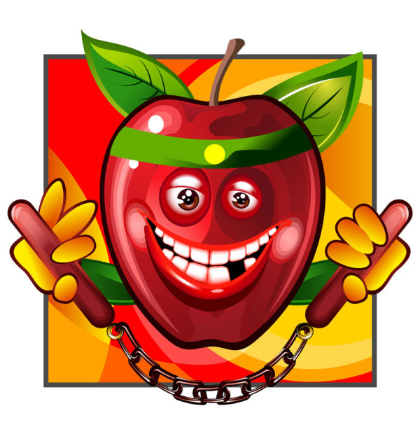 Funny apple elements vector funny elements element apple   