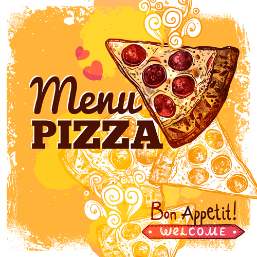 Pizza with grunge background vector 01 pizza grunge background   