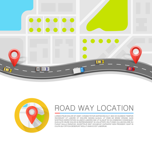 Road way location navigation template vector 02 template road navigation location   