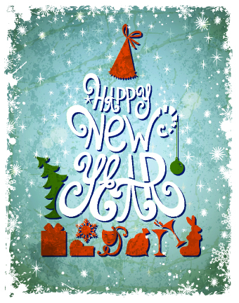 2014 Happy New Year design vector 02 year new year happy 2014   